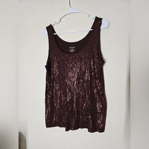Lane Bryant Red Sequin Tank Top
